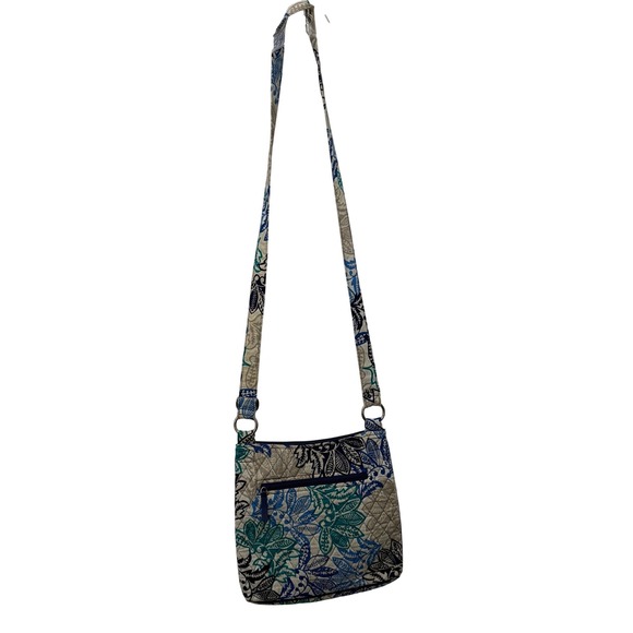 Vera Bradley Handbags - Vera Bradley Hipster Crossbody Bag Blue Teal Floral Quilted Cotton‎ Adjustable